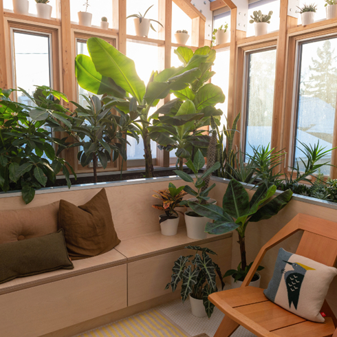 Never Enough Concealed Storage A shot of an indoor sunroom