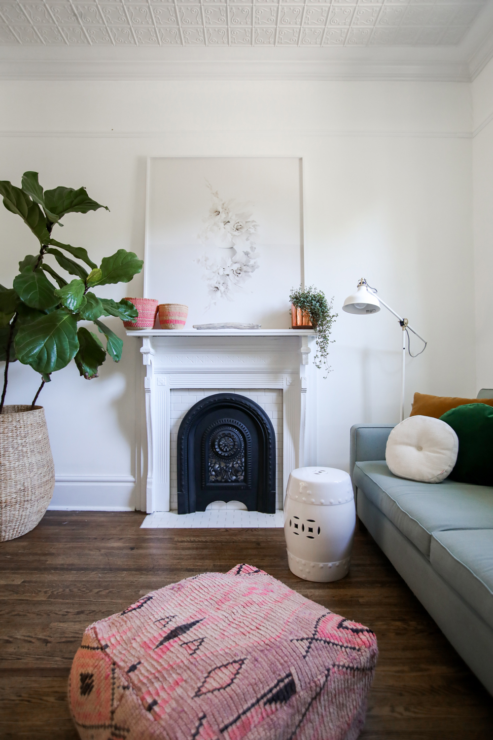 Heritage Smarts Heritage home with replica of an original mantel and hearth.