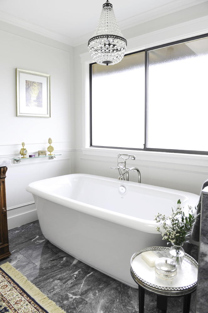 Opt for Classic Silhouettes This sleek soaker tub is both vintage and timeless.