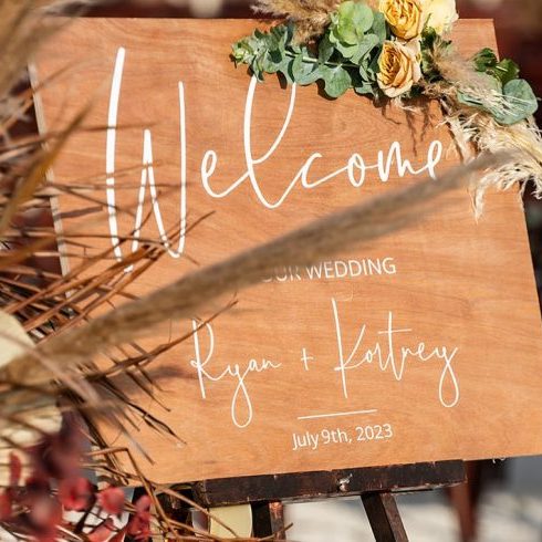 Kortney’s Dream Wedding Aesthetic Welcome wedding sign for Kortney and Ryan