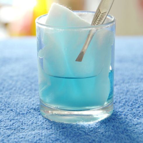 Use Hydrogen Peroxide for the Exterior Hydrogen Peroxide in a cup