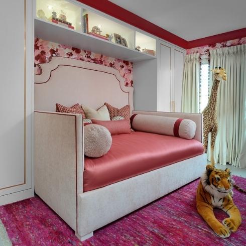Fantastic Fuchsia Pink kids' room with dark pink walls