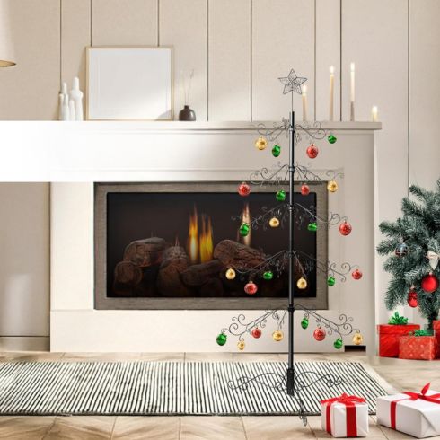 Industrial-Style Christmas Tree Metal christmas tree in living room