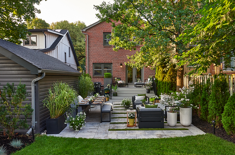 Divide and Conquer Backyard terrace with different lounging areas
