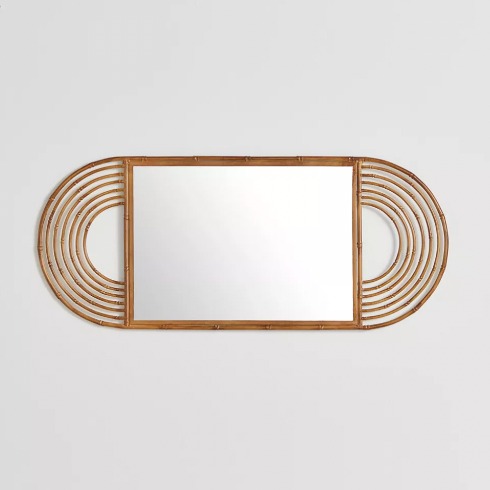 Bamboo Mirror Oval-shaped bamboo mirror