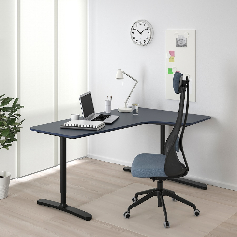 Cutting Corners The BEKANT corner desk in a black linoleum