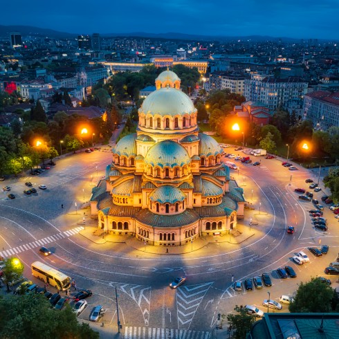 Bulgaria Sofia, Bulgaria at night