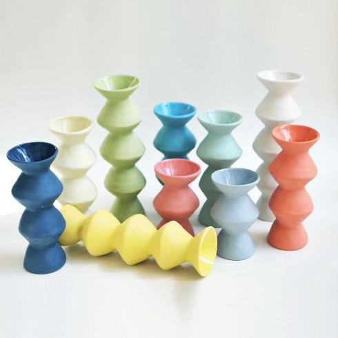 Aries (March 21-April 19): Ceramic Candle Holder Colourful wavy ceramic candle holders