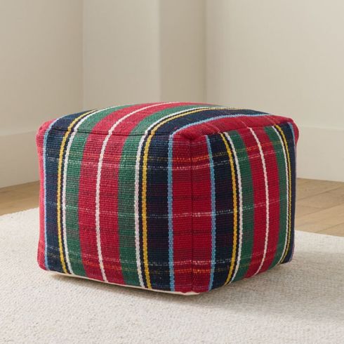 Plaid Goes the Pouf Plaid home accessory