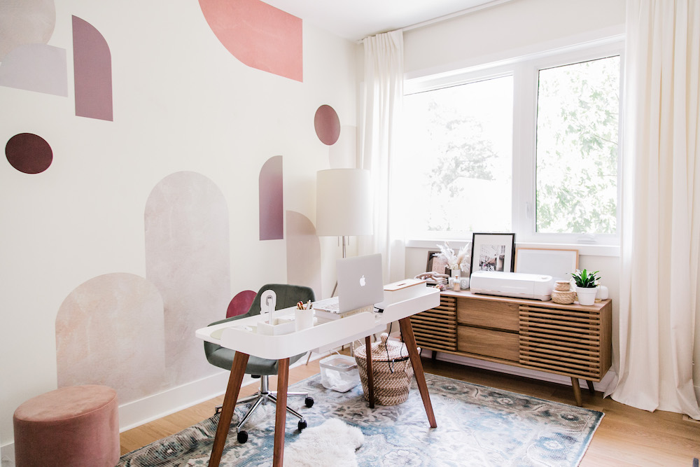 Treat Your Windows Right spacious home office with white curtains on window