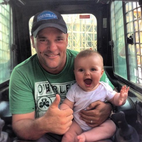 His First Job Ever Bryan Baeumler with one of his four kids