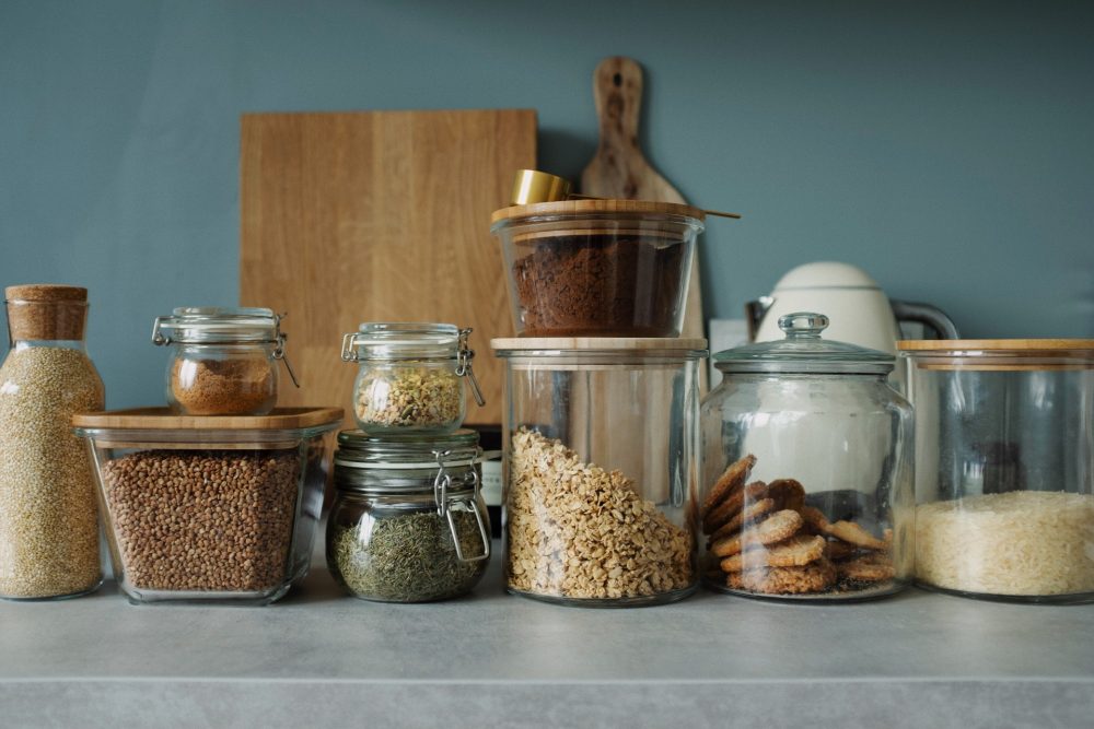 Now, Organize the Space: Buy Jars, Baskets and Boxes Jars holding pantry items