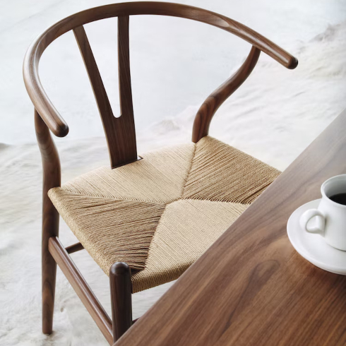 Wishbone Chair white and brown Wishbone Chair