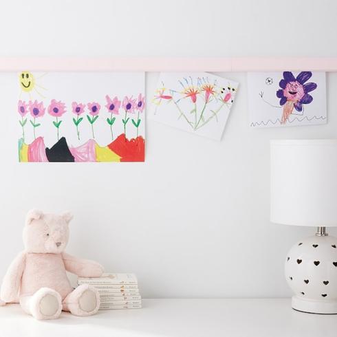 Craft Corner Magnetic art display to organize kids artwork