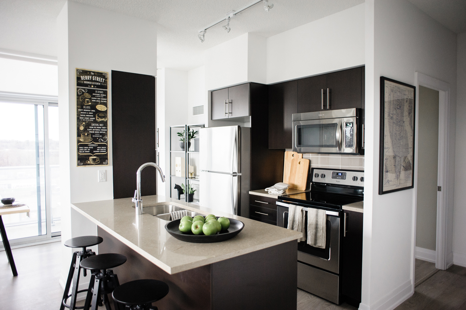 The Kitchen Modern brown condo kitchen