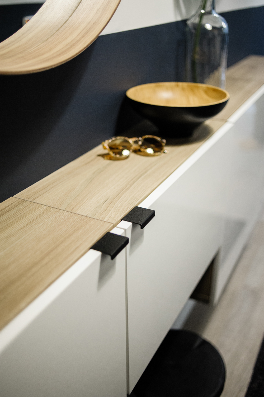 Creative Storage Solutions Narrow cabinet in hallway