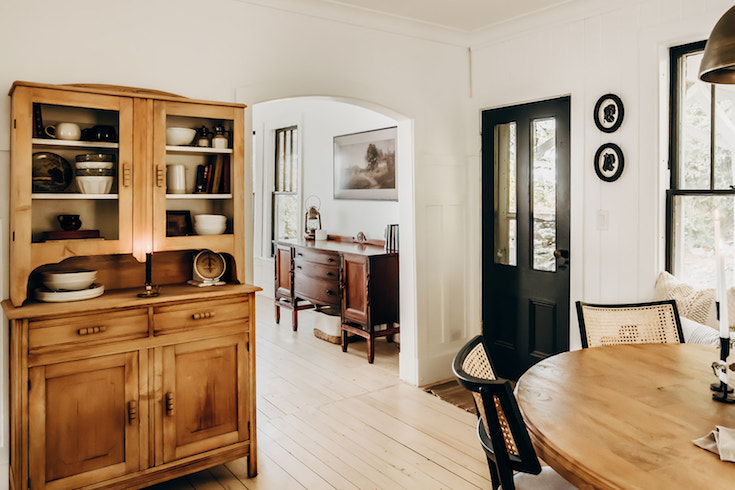 With The Grain Wooden hutch in modern traditional kitchen