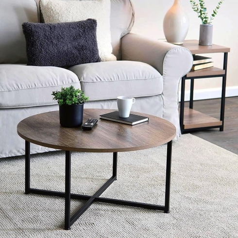 Industrial Minimalist Coffee Table A minimalist and modern, four-legged coffee table.