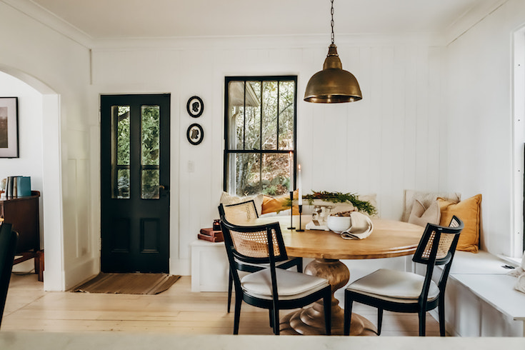 A Charming Spot for Tea And Cake Dining nook in historic kitchen
