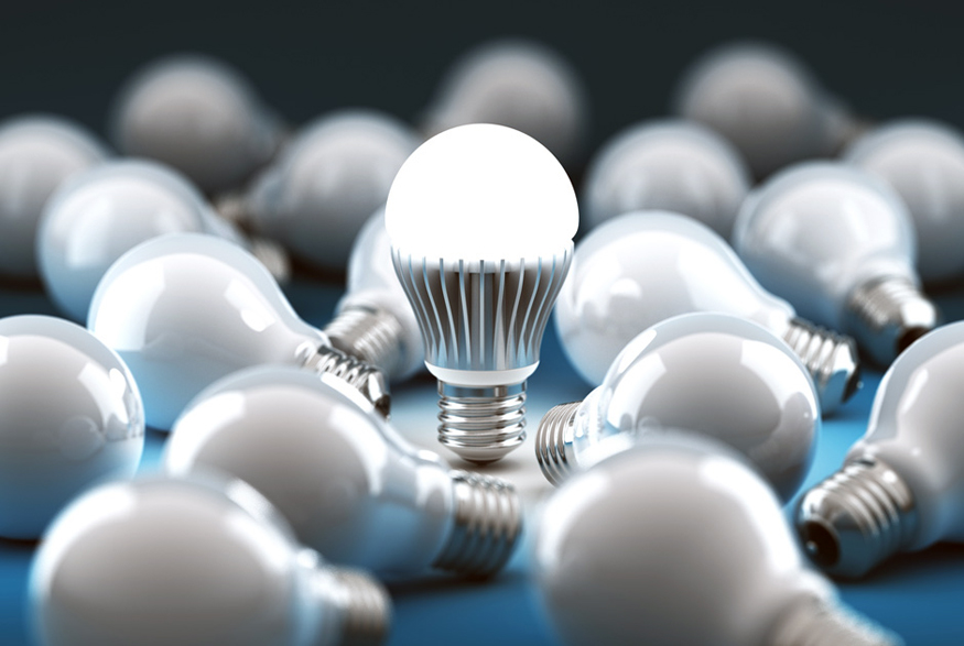 19. Use LED lights Pile of lightbulbs