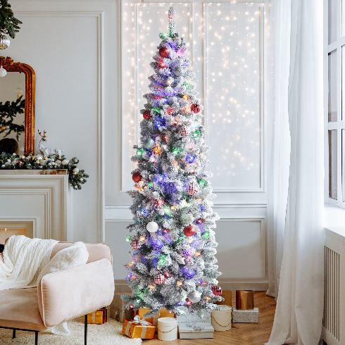 A Fine Pine A multicoloured artificial pine Christmas tree