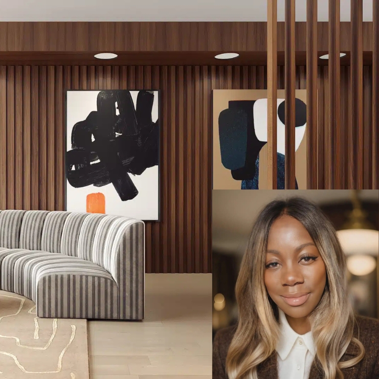 Amanda Lwanga distillery district condo interior and photo of designer Amanda Lwanga