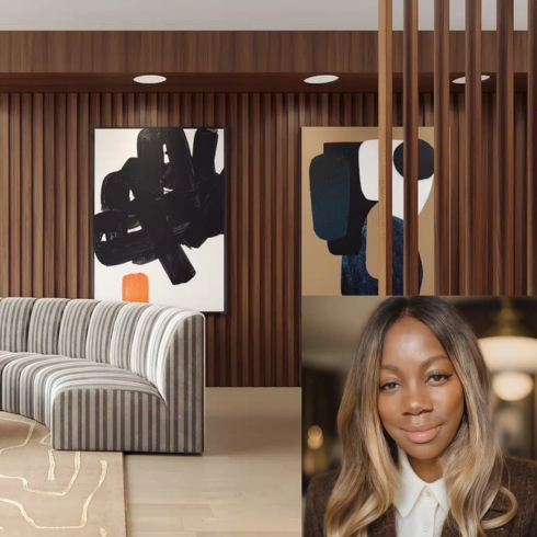 Linger Design Studio Distillery district condo interior and photo of designer Amanda Lwanga