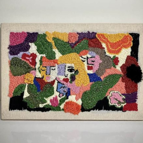 New Materials A colourful tufted wall art