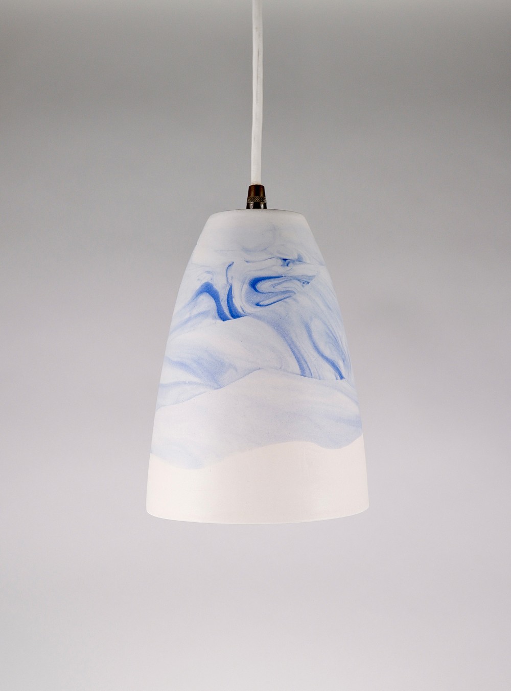 A Heavenly Marbled Blue Hanging Lamp Marbled blue porcelain pendant light