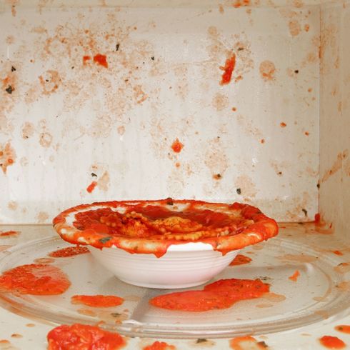 Use Dish Soap and Baking Soda for the Interior Messy Microwave