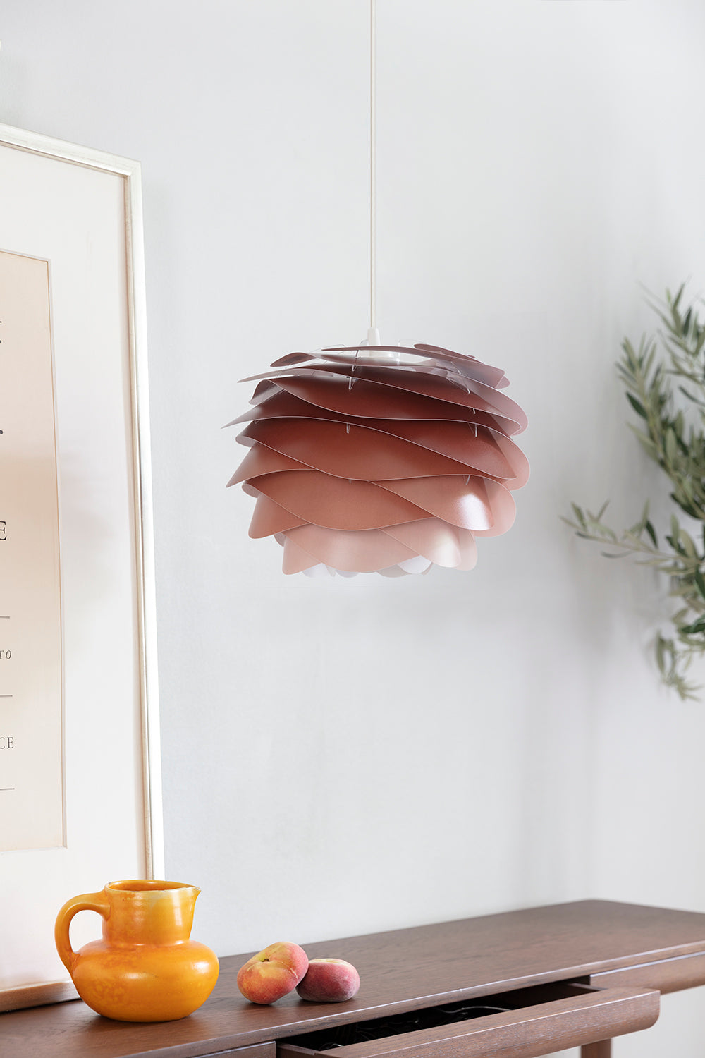 A Pretty in Pink Plug-In Pendant Light Layers of pink pendant light