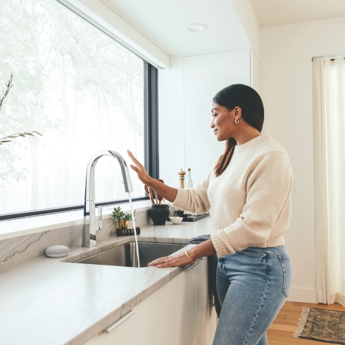 3. Smart Sinks A modern kitchen faucet by Moen, a home appliance trend for 2025