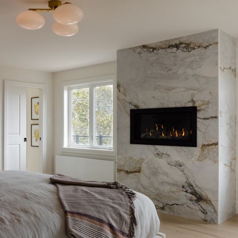Hot Idea Bedroom with fireplace