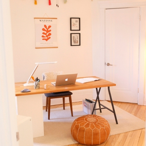 Place Your Desk Further Away From the Door home office with matisse poster