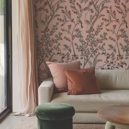 Pretty in Pink Pink wallpaper in living room