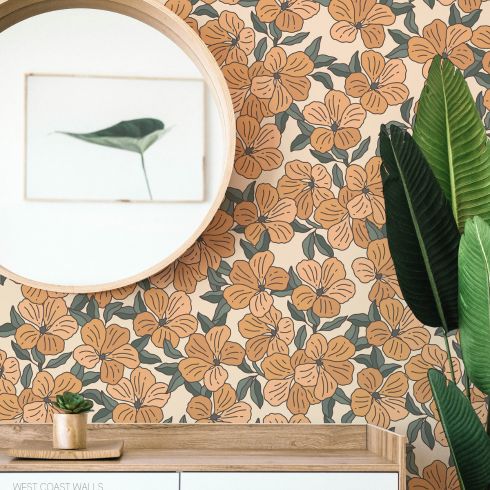 Foyer Pick-Me-Up Peel and stick wallpaper in foyer
