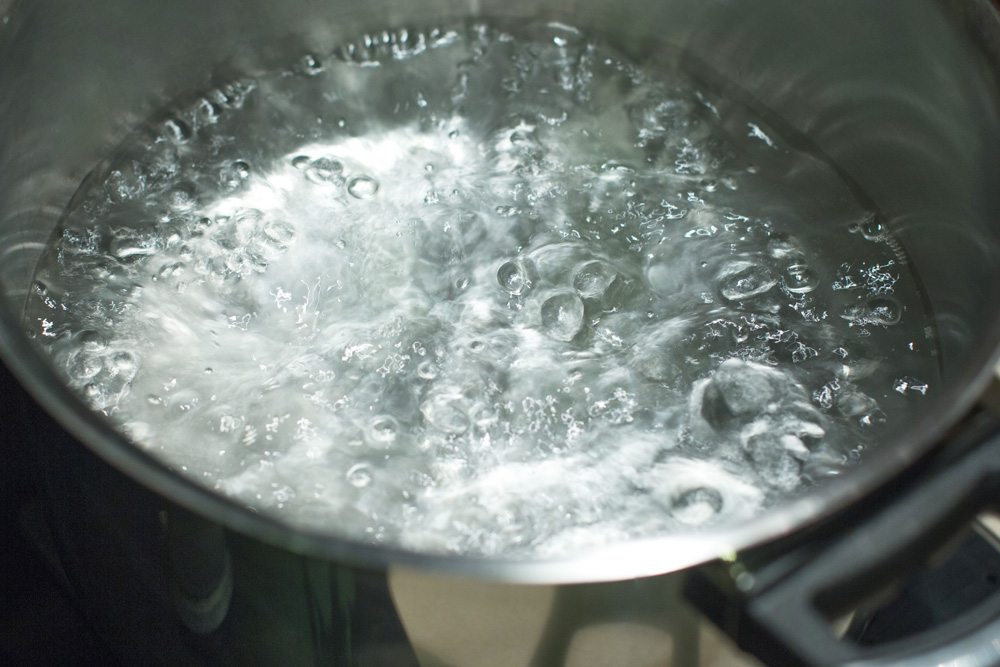 Prevent Too Much Dirt Build-Up Pot of boiling water