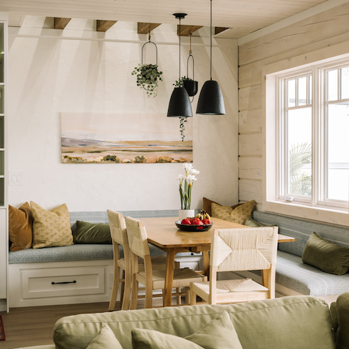 An Eye For Detail Built-in bench seating in kitchen