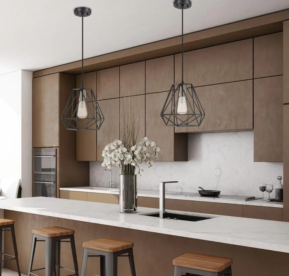 Bronzed and Beautiful Bronzed geometric pendant lights