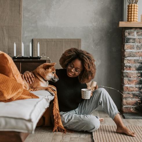 You Haven’t Made Arrangements for Pets A person at home with their dog