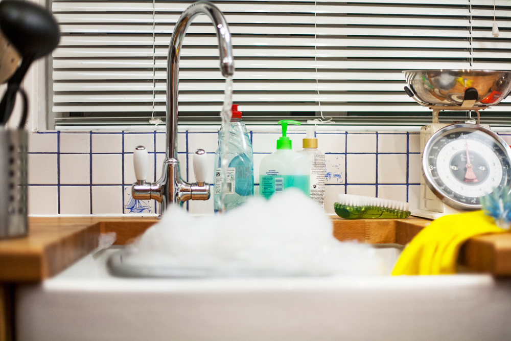 Soak the Oven Racks Sink with suds