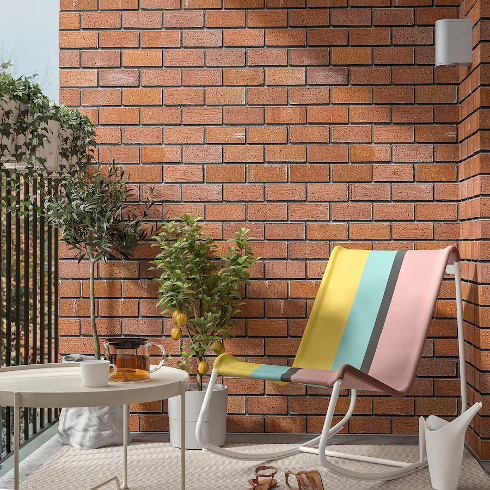 A Relaxing Rocker The colourful Tumholmen rocking chair from IKEA on a cozy patio space