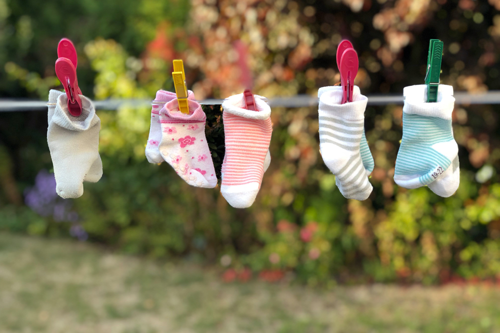 Don’t: Tiny Items baby socks hanging to dry