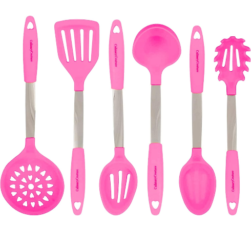 Hot Pink Kitchen Utensils A set of six hot pink barbiecore kitchen utensils