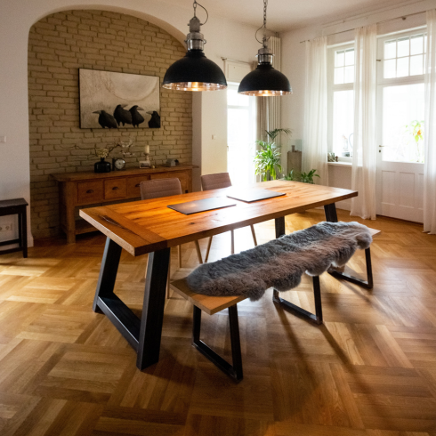 Hardwood Floors Hardwood floors in a beautiful dining room with lots of wood accents